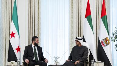 تقارب متسارع بين أبوظبي ودمشق.. رئيس الدولة والشرع يبحثان تعزيز التعاون الاقتصادي الاستثماري